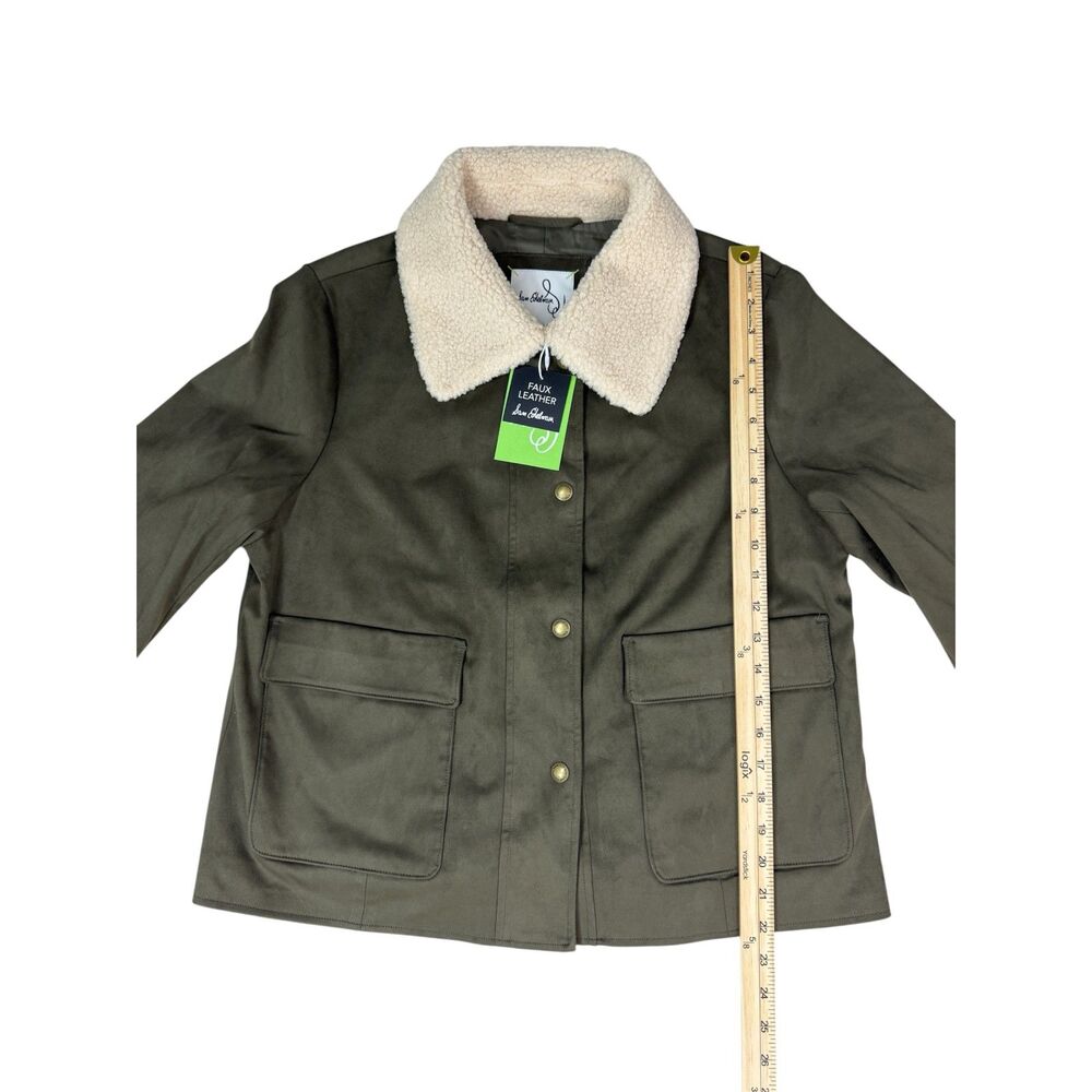 Sam Edelman NWT Olive Green Sherpa Collar Utility Jacket, SIZE M - Picture 4 of 8